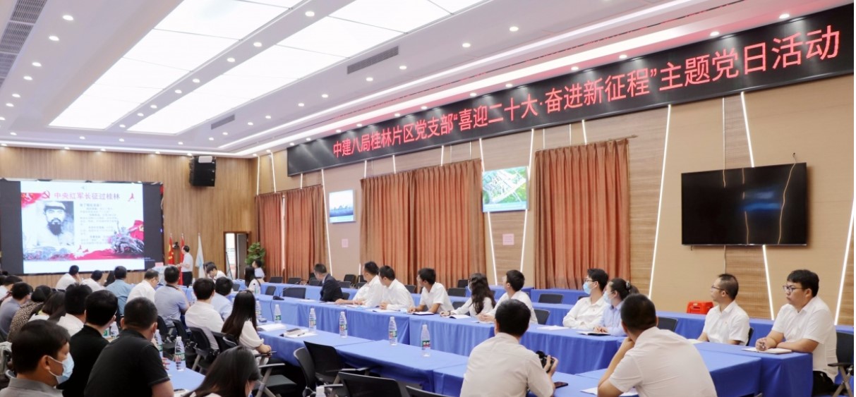 党日主题活动在中建八局桂林国际会展中心项目开展